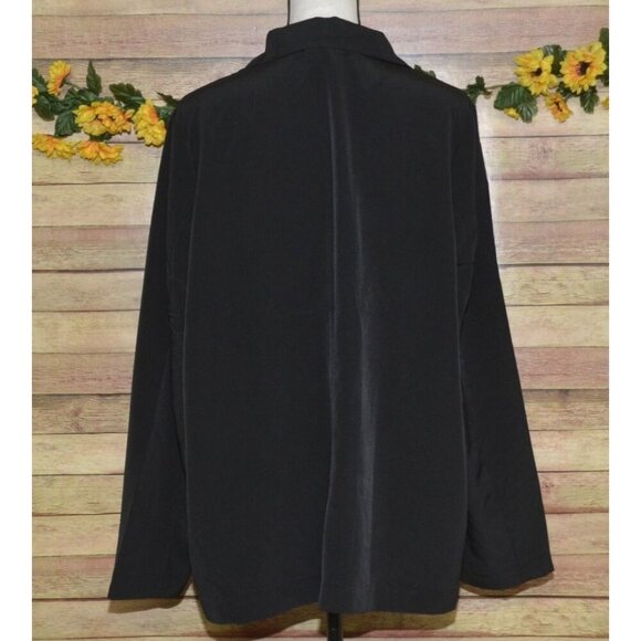 NWT Mud Pie Black Lightweight Double Button Blazer Jacket Size L Career Casual - Picture 6 of 10